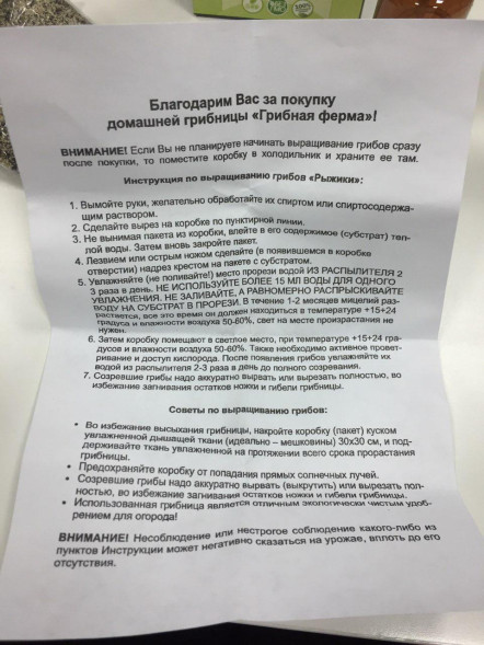 Домашняя грибница в Москве